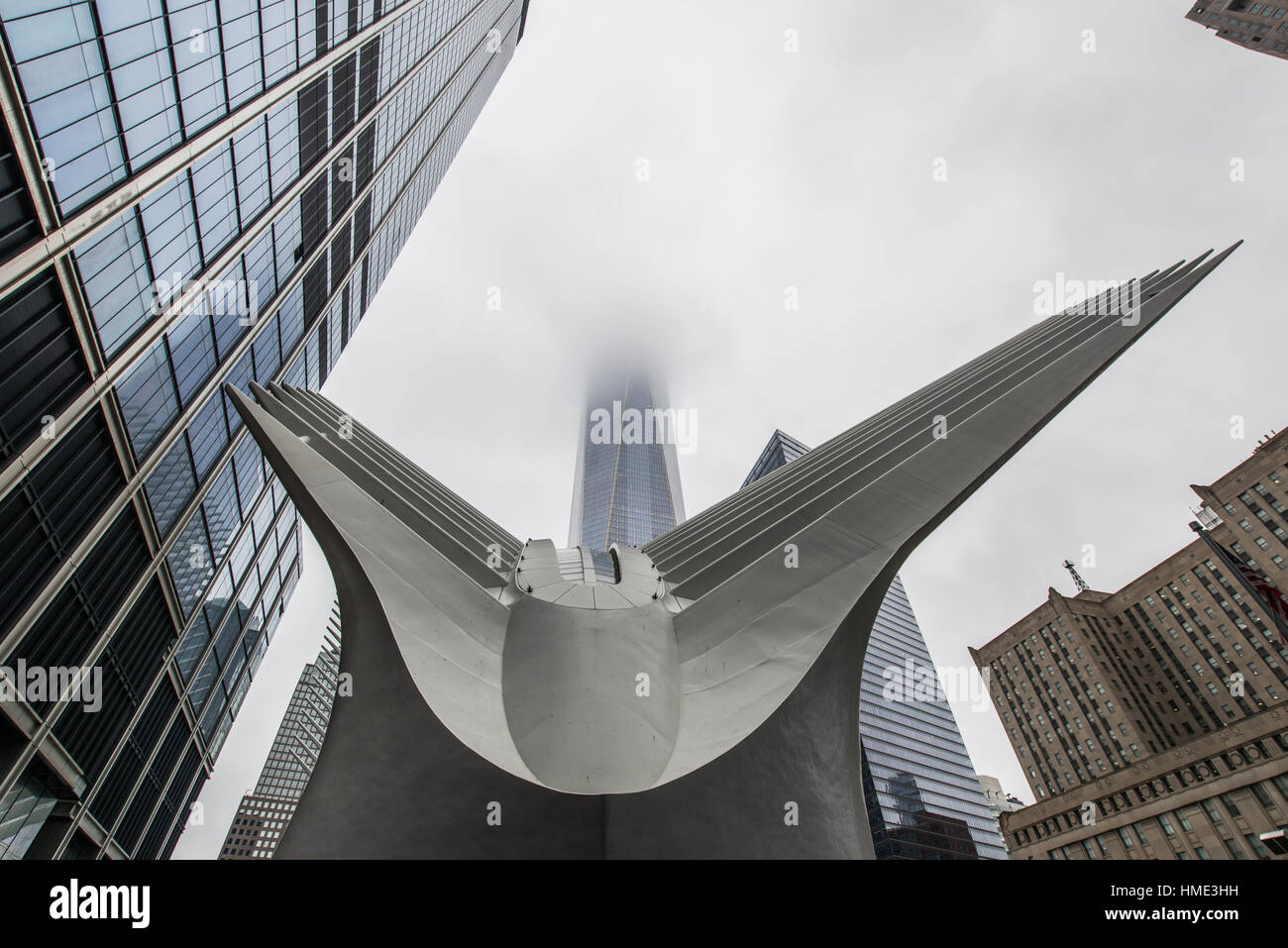 The Oculus just opened as the most expensive subway station ever located near ground zero Manhattan New York city Stock Photo