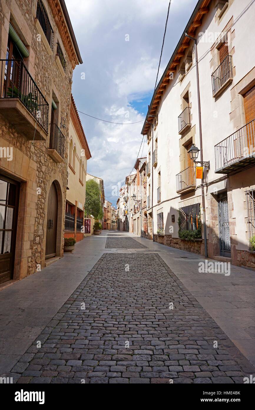 Quiet street in the town of Caldes de Montbui, famous for its thermal