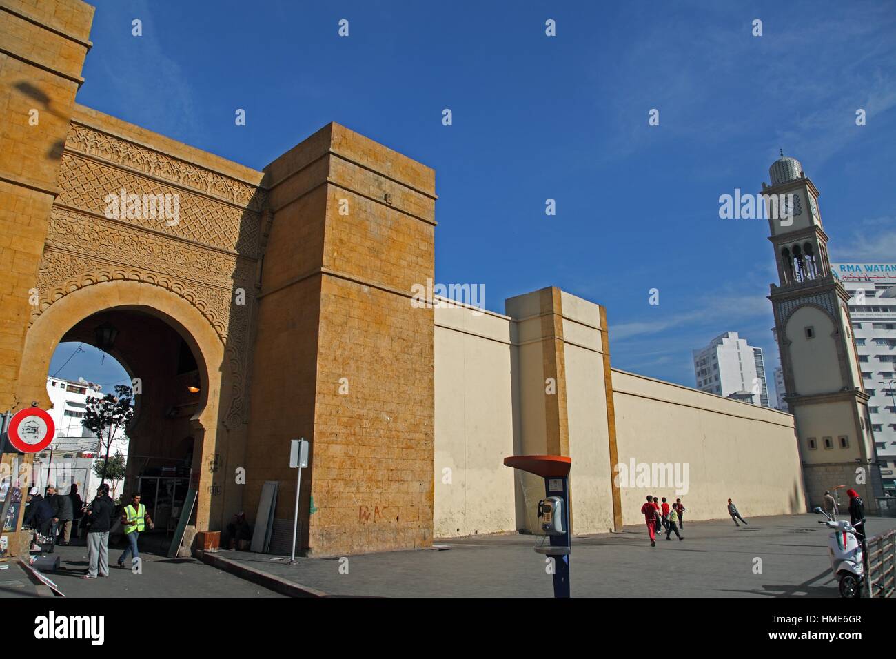 Entrance to the bazaar in Casablanca, Morocco Stock Photo Alamy