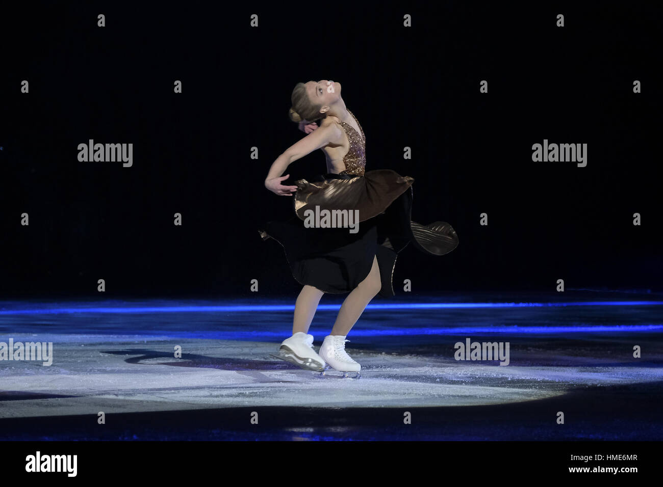 Performers take part in 'Revolution on Ice' at Vista Alegre Palace in Madrid, Spain  Featuring: Kiira Korpi Where: Madrid, Spain When: 01 Jan 2017 Credit: Oscar Gonzalez/WENN.com Stock Photo