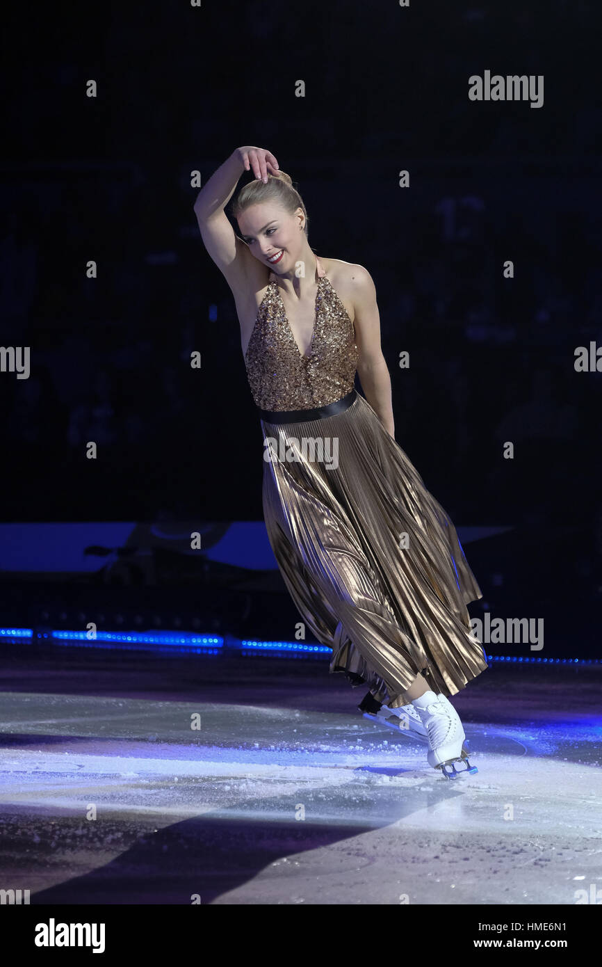 Performers take part in 'Revolution on Ice' at Vista Alegre Palace in Madrid, Spain  Featuring: Kiira Korpi Where: Madrid, Spain When: 01 Jan 2017 Credit: Oscar Gonzalez/WENN.com Stock Photo