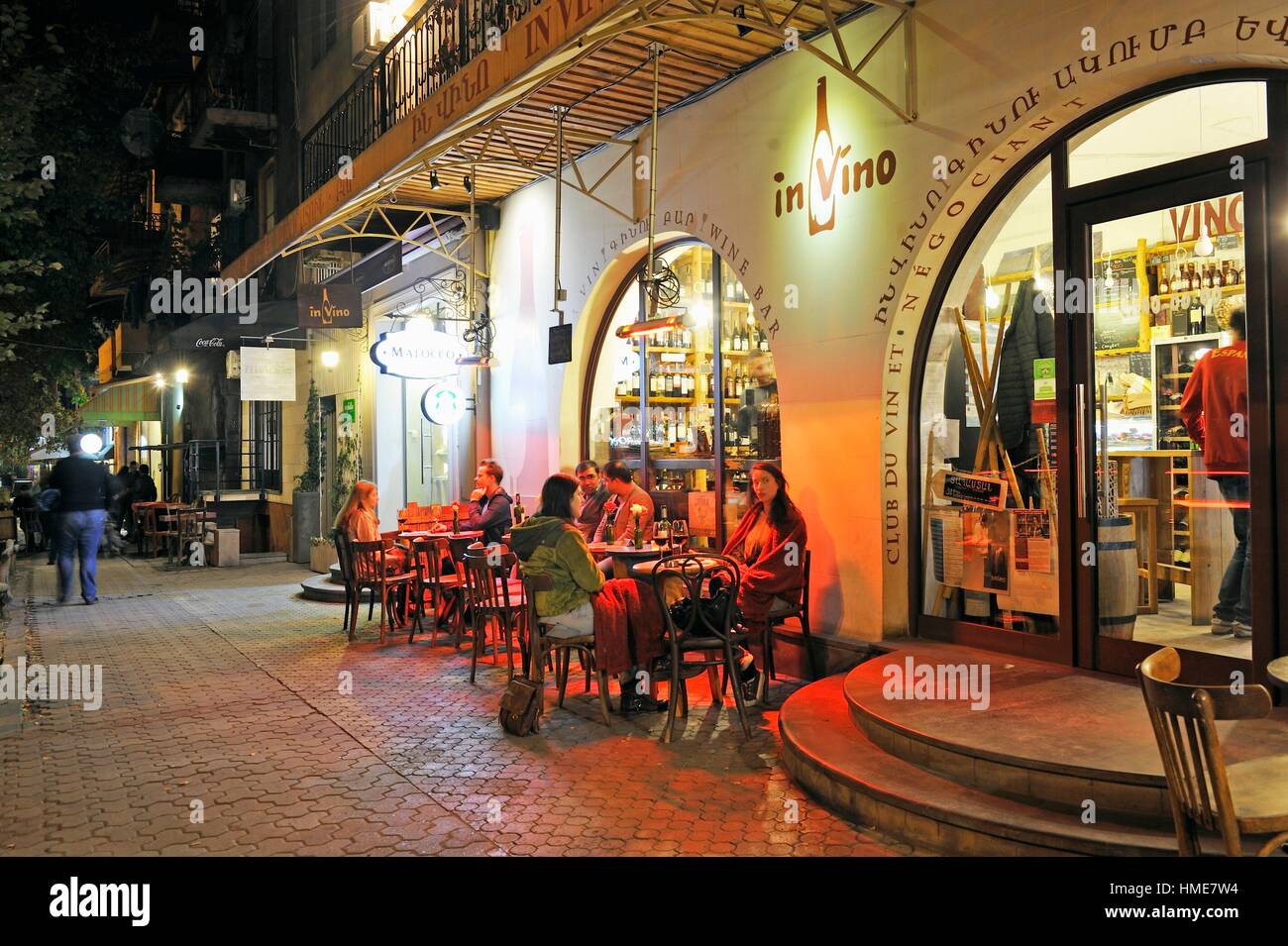 In Vino´´ wine bar, 6 Saryan Street, Yerevan, Armenia, Eurasia Stock