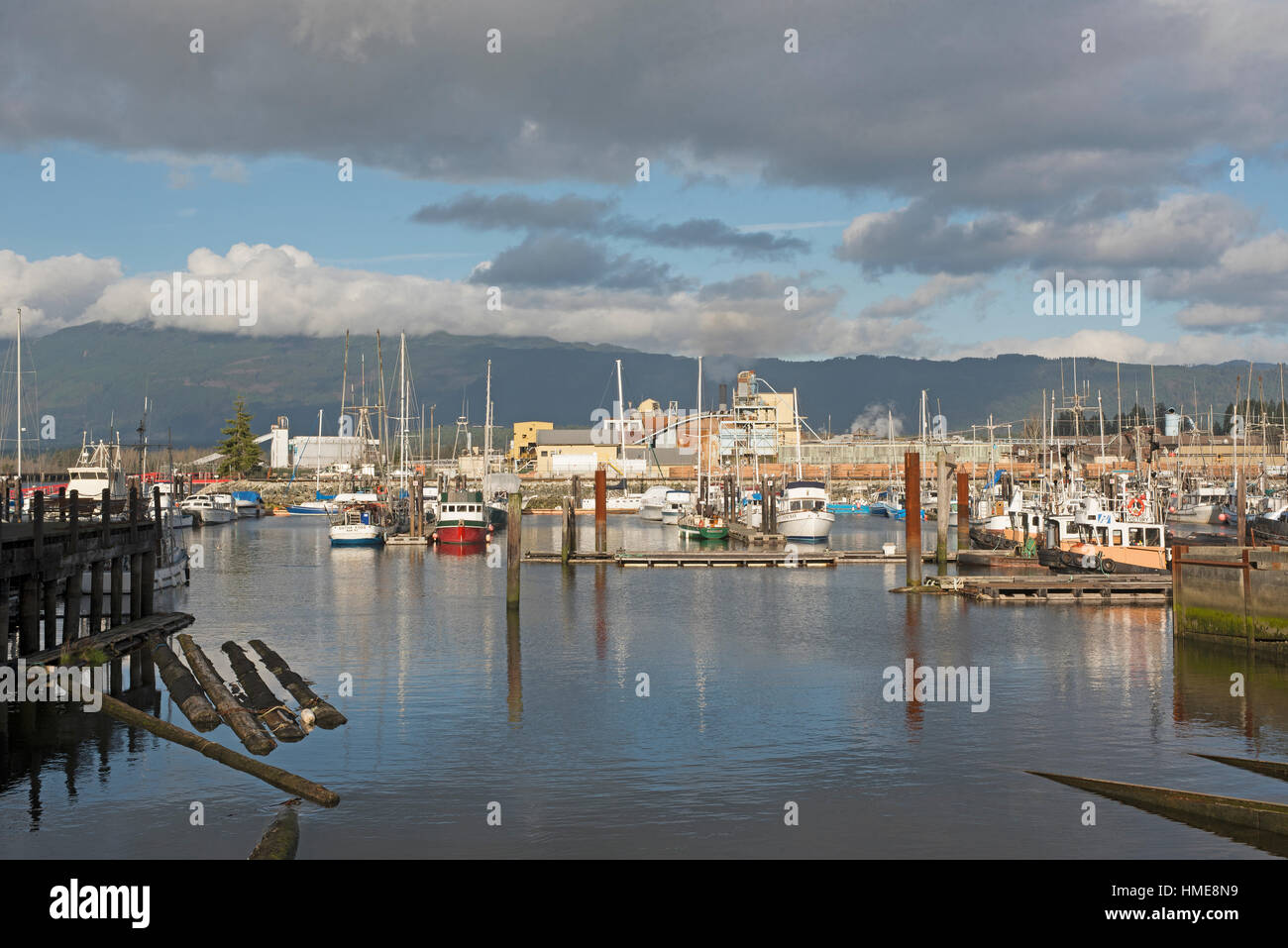 Port Alberni from the Fishing boat pier, Vancouver Island. BC. Canada