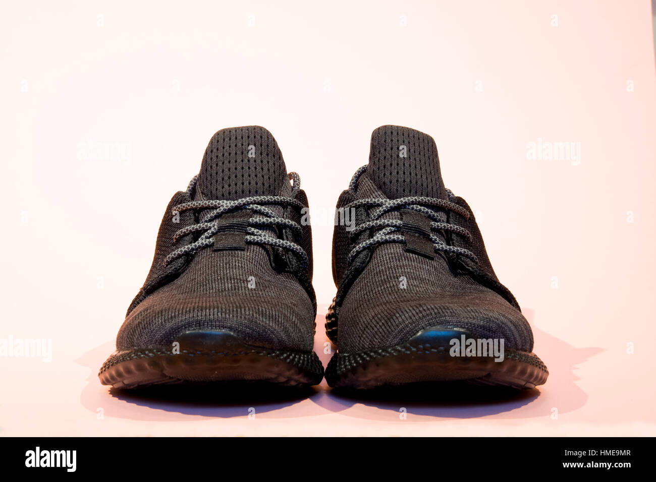 A pair of modern mesh running shoes Stock Photo