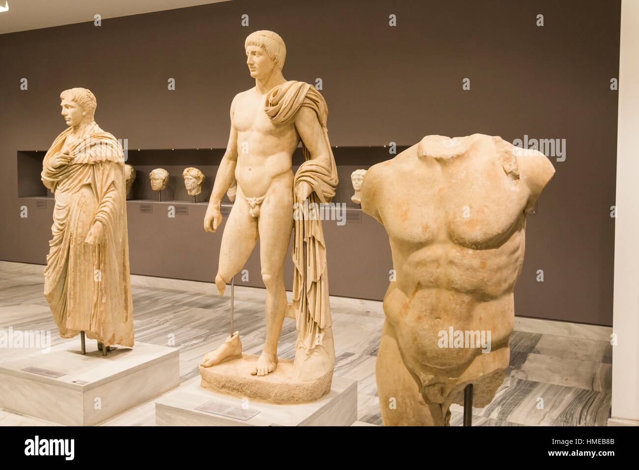 Classical Greek statues in the Heraklion Archeological Museum, Iraklio
