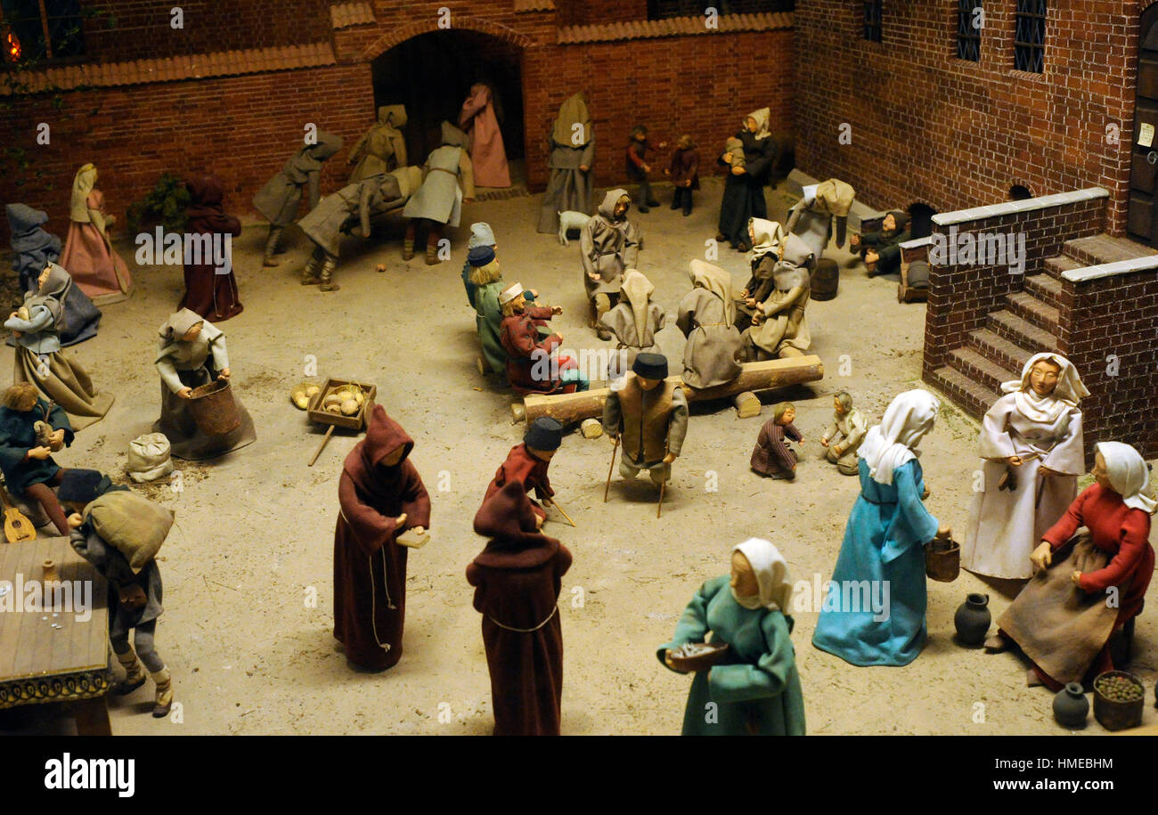 Middle Ages. Society and daily life in the city of Malmo.  Model. City Museum. Malmo. Sweden. Stock Photo