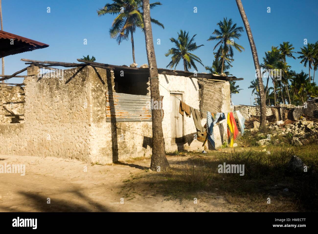 Traditional house. Matemwe Zanzibar Island Tanzania Stock Photo Alamy