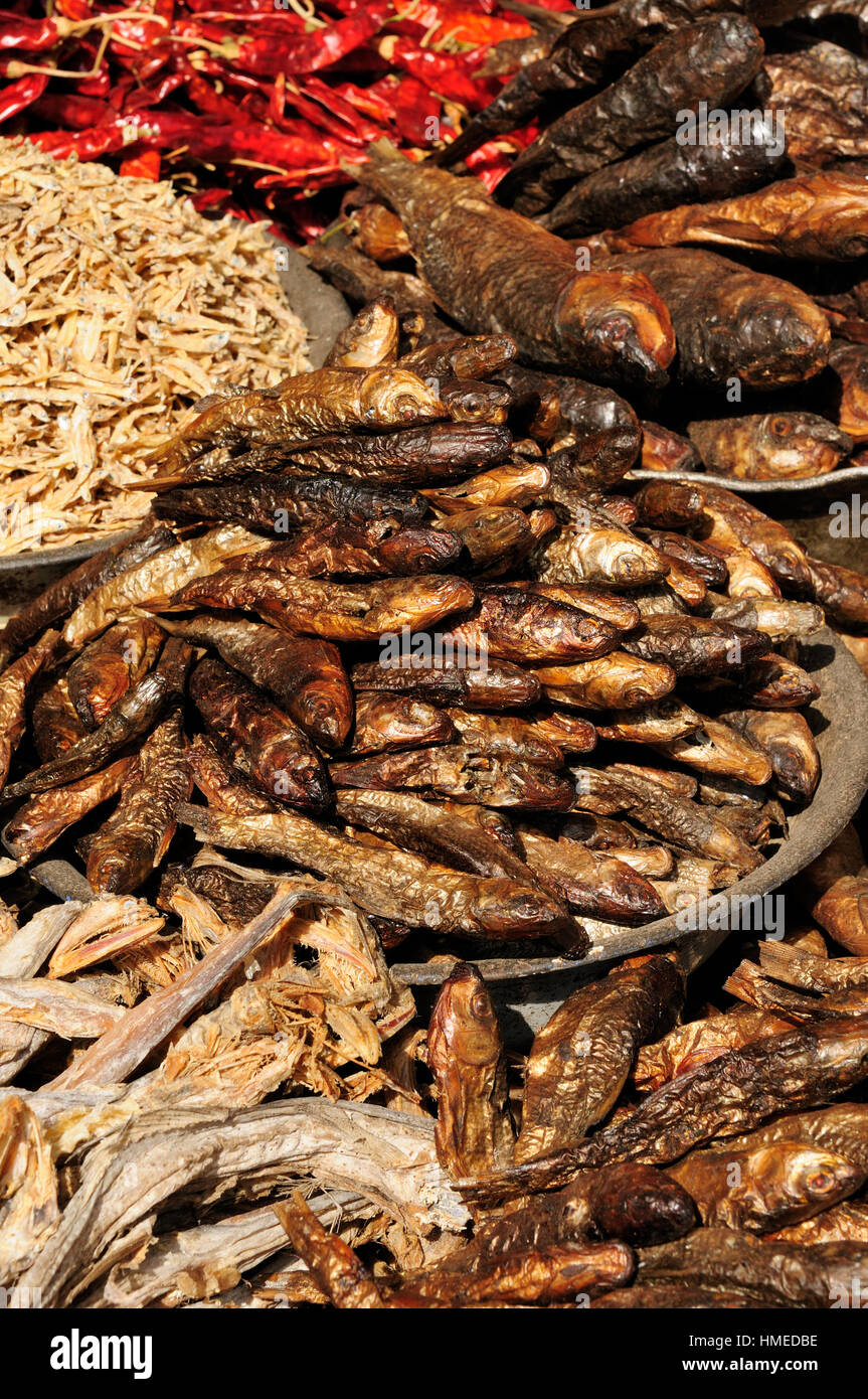 Indian Colorfully food. Dry fish Stock Photo - Alamy