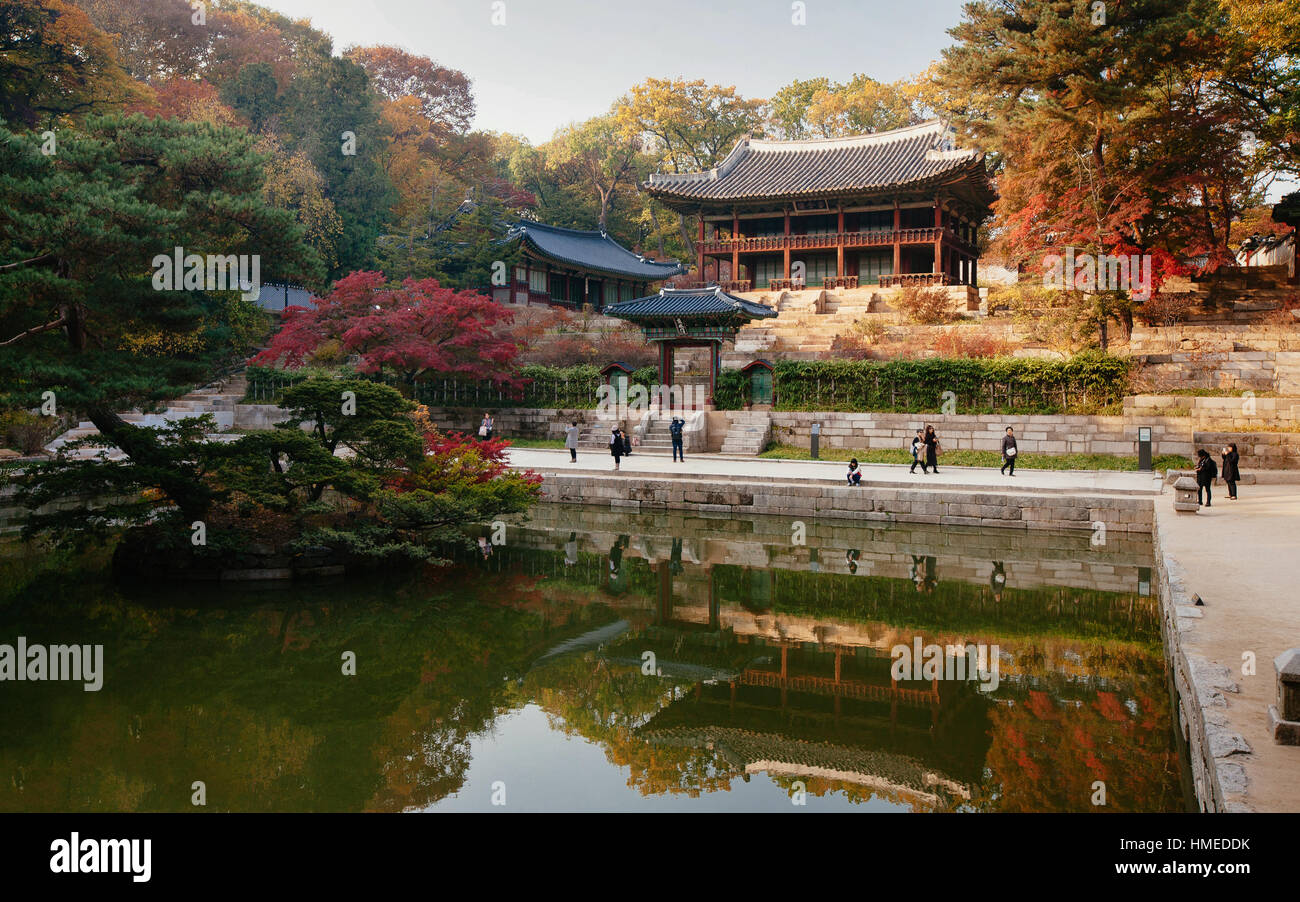 Pavilion At Secret Garden At Changdeokgung Palace Seoul Stock