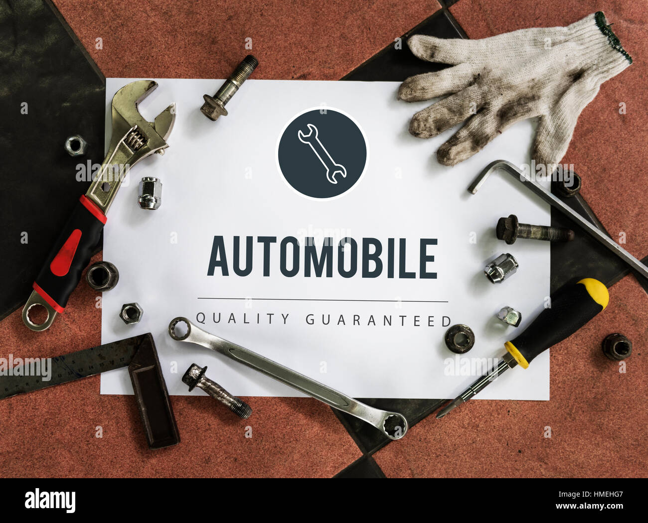 Tools Screw Nails Bolts Mechanical Grease Concept Stock Photo Alamy