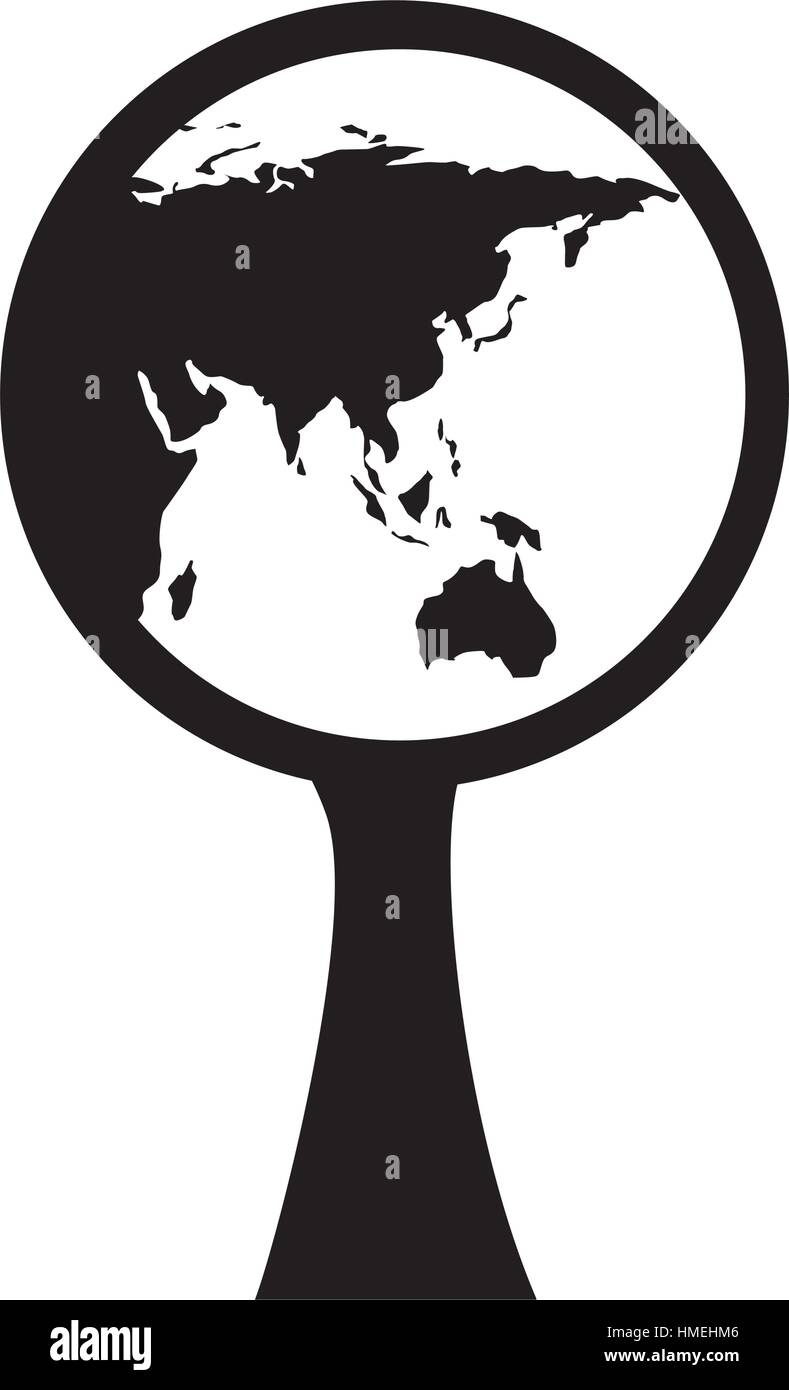 tree plant with earth planet vector illustration design Stock Vector ...