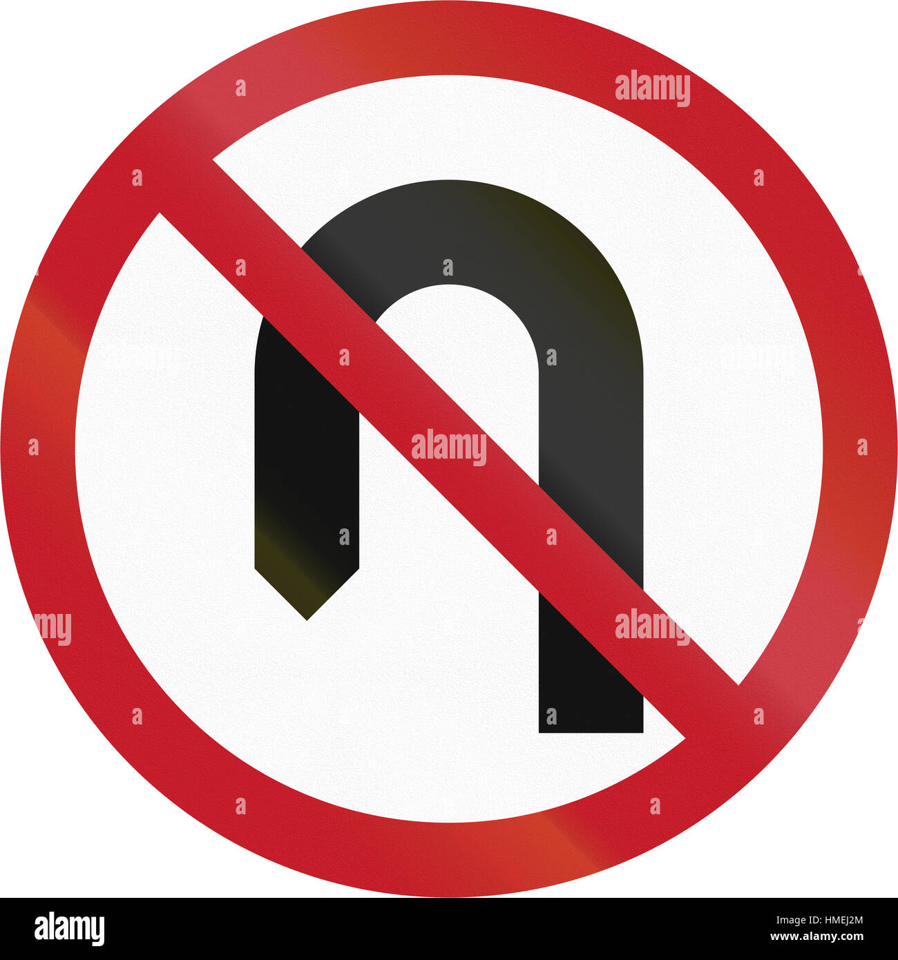 Road sign in the Philippines - No U Turn. Stock Photo