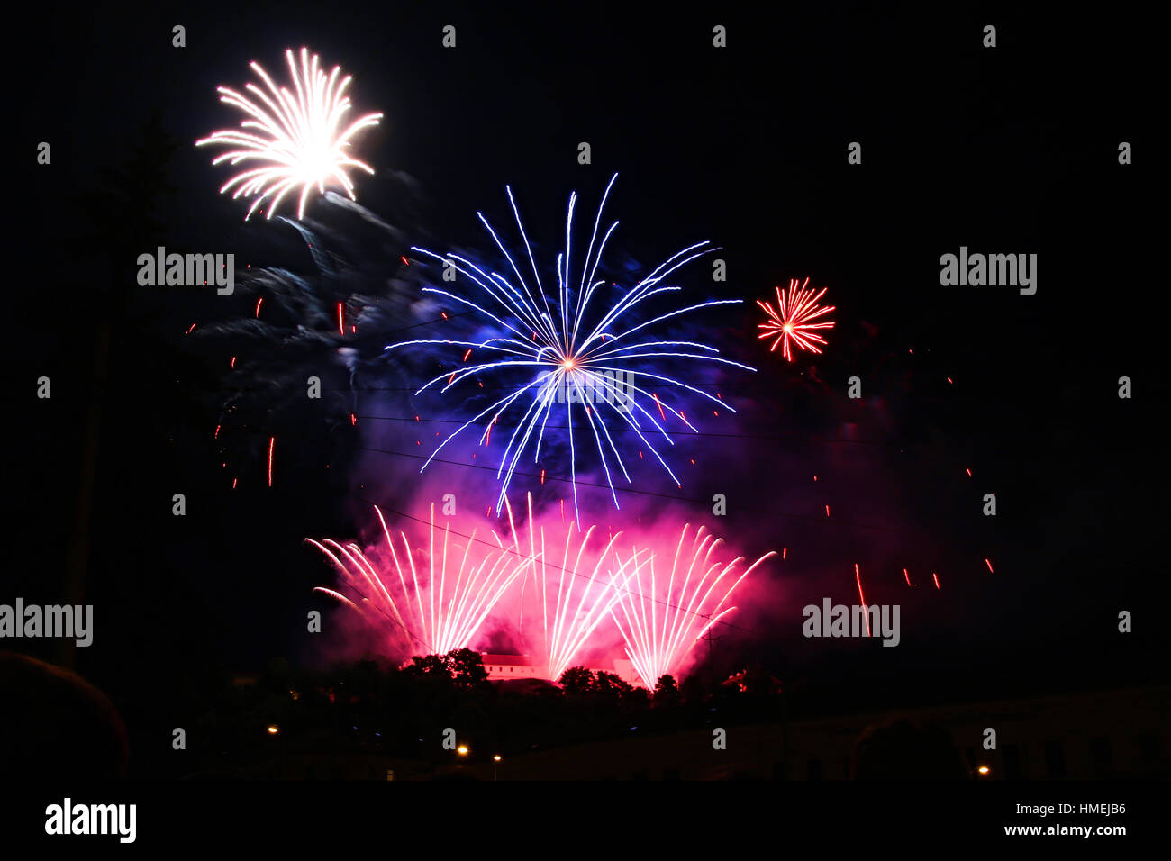 Fireworks Competition Ignis Brunensis Stock Photo
