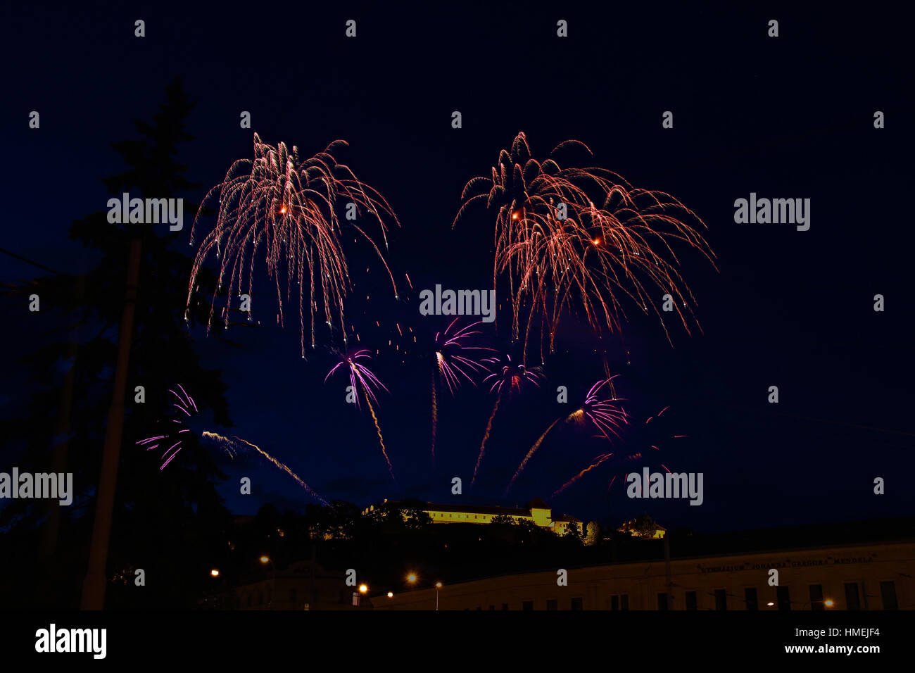 Fireworks Competition Ignis Brunensis Stock Photo