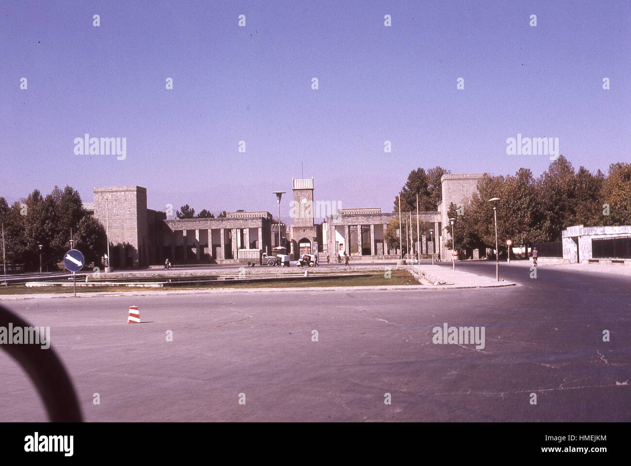 View of the gates to the Afghani presidential palace known as The Arg