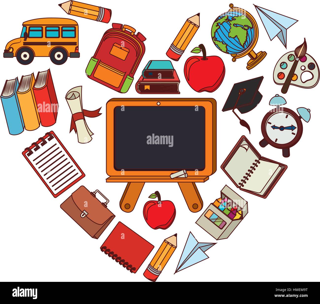 set school supplies icons vector illustration design Stock Vector Image ...
