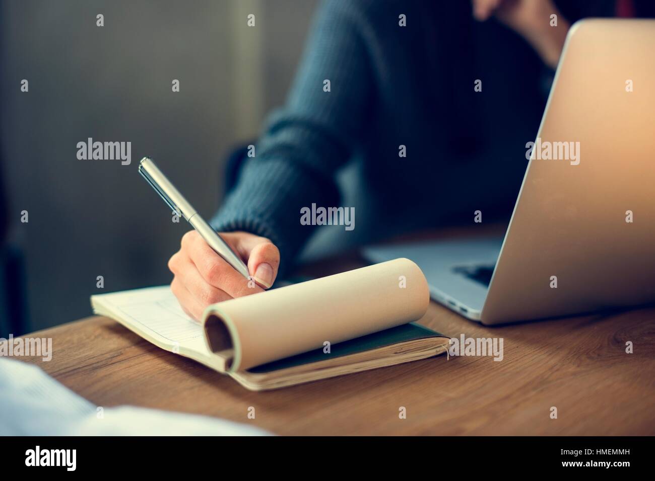 Woman Working Laptop Technology Writing Workplace Concept Stock Photo ...