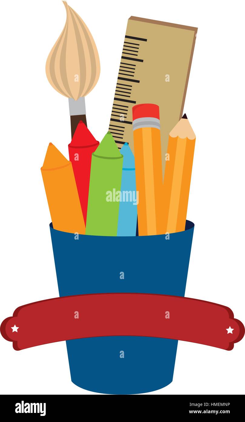 set school supplies icons vector illustration design Stock Vector Image ...