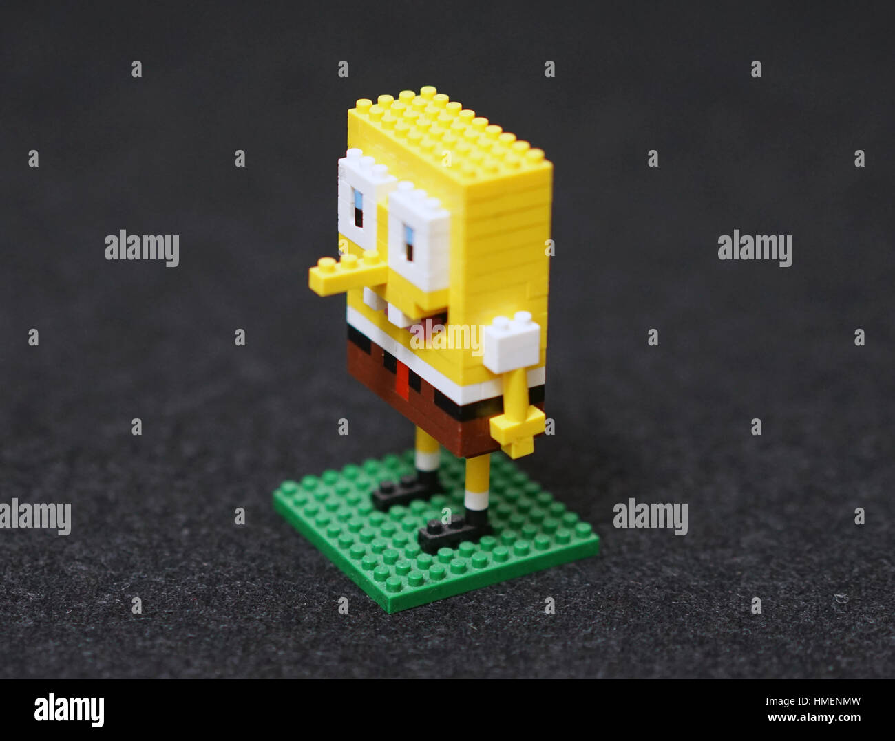Grinning Lego SpongeBob SquarePants Stock Photo