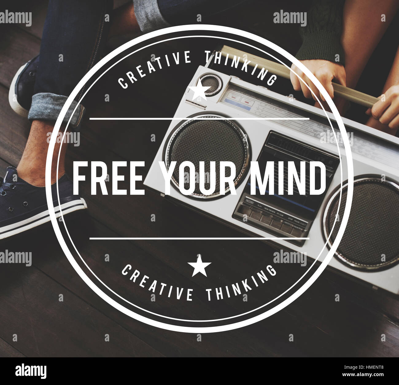 Free Your Mind Vintage Vector Graphic Concept Stock Photo - Alamy