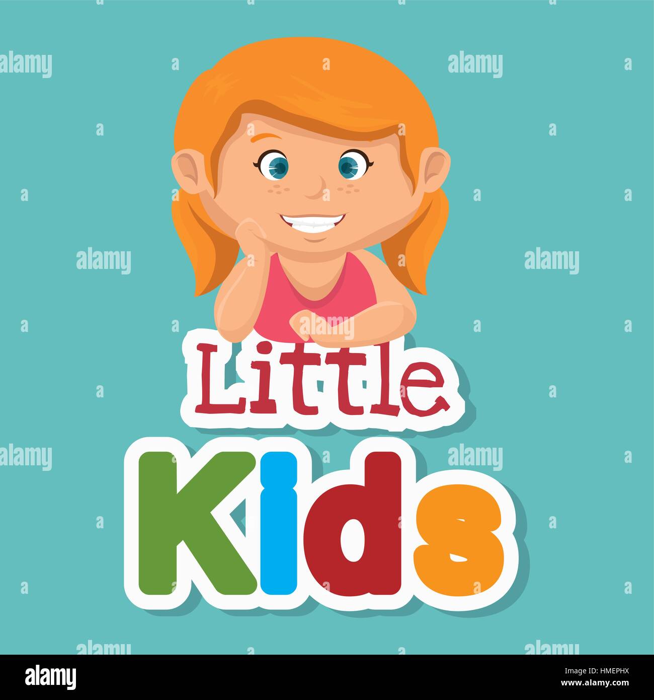 cute little girl character vector illustration design Stock Vector