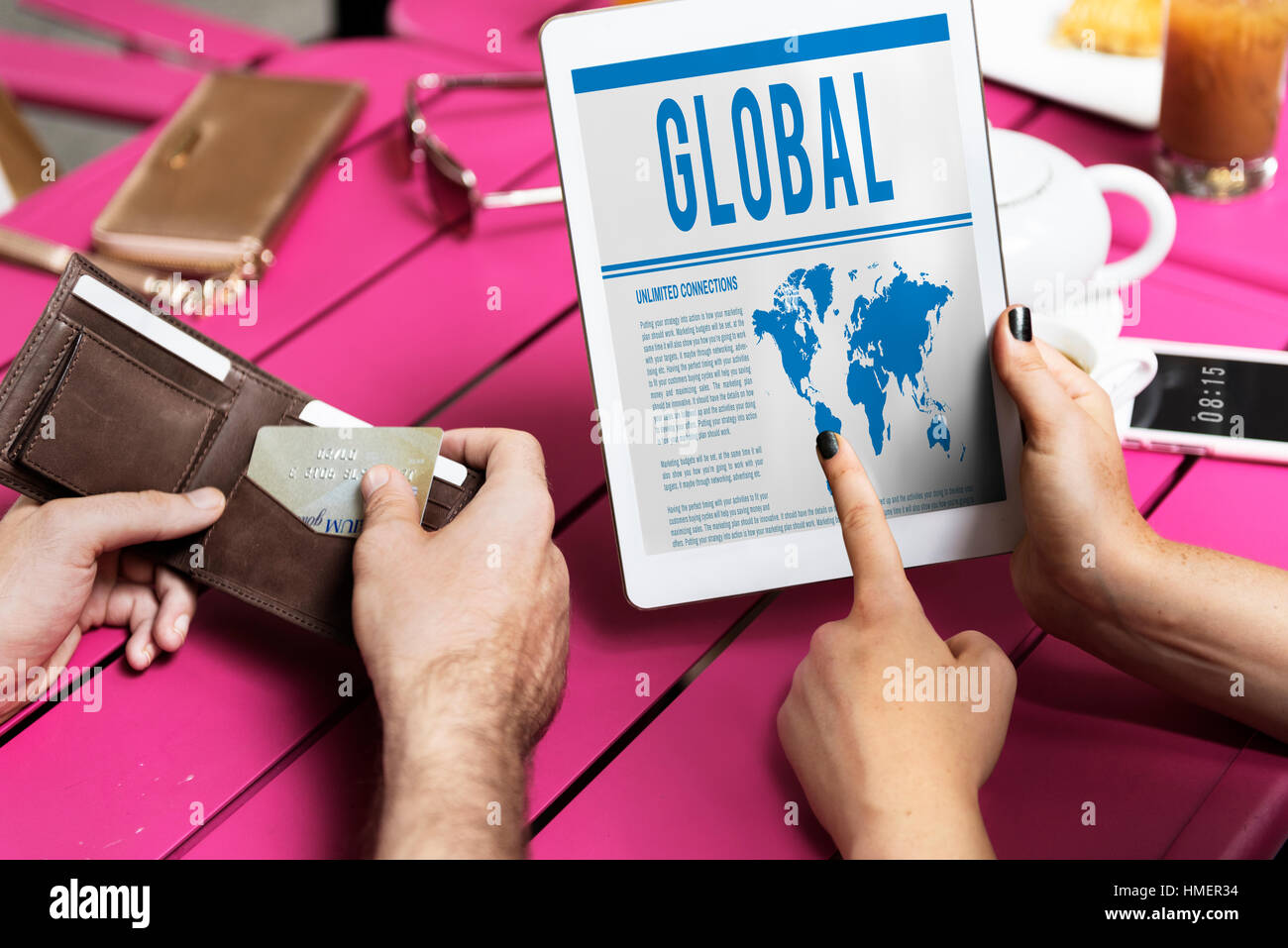 Global Worldwide Map Marketing Concept Stock Photo
