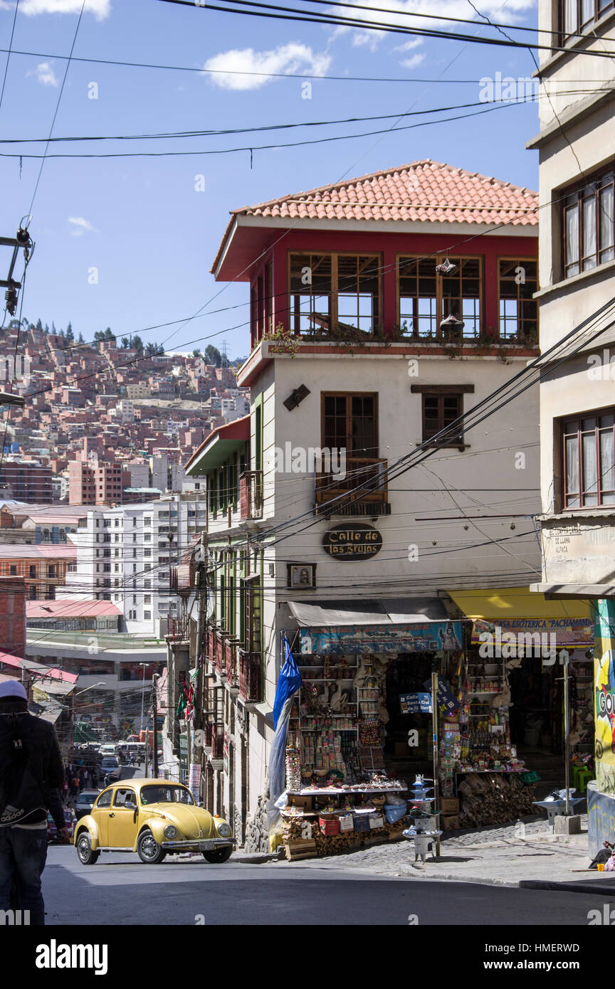 Witches Market, Calle de las Brujas, in La Paz, Bolivia, where practitioners of traditional medicine ply their wares Stock Photo