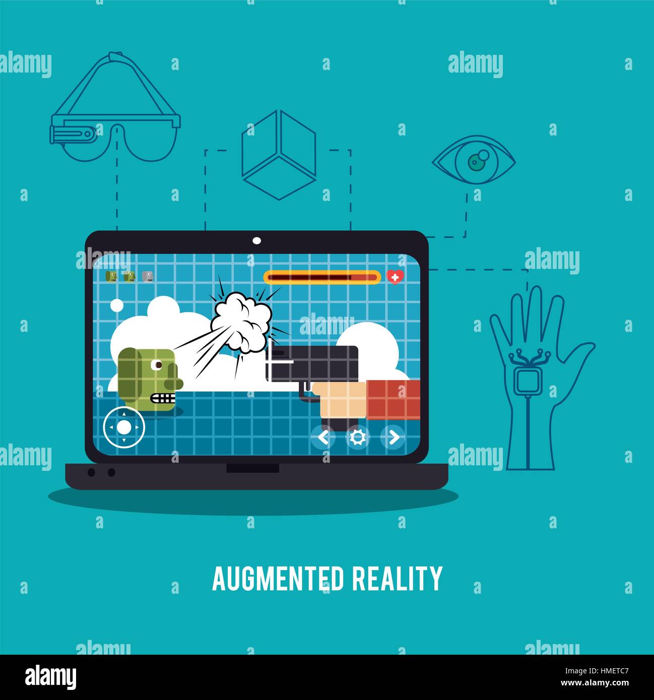 Augmented reality technology icon vector illustration design Stock ...