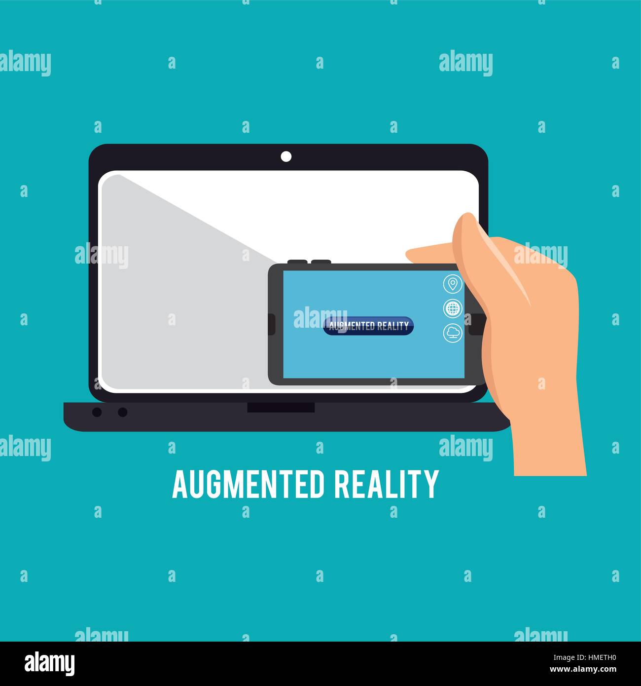 Augmented reality technology icon vector illustration design Stock ...