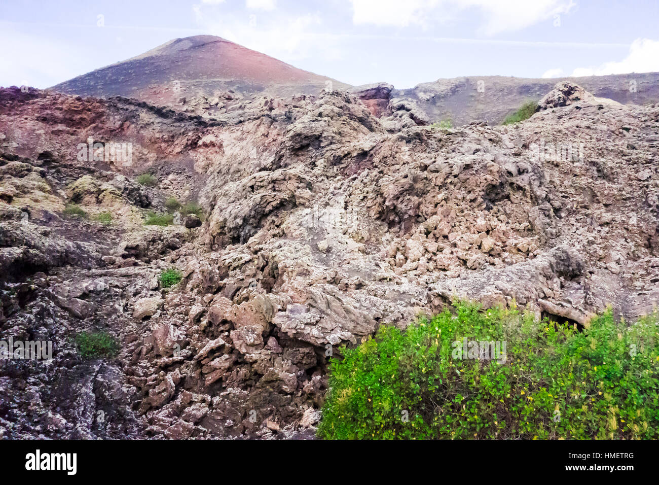 Lava flows around Caldera de la Rilla, just outside the National Park ...