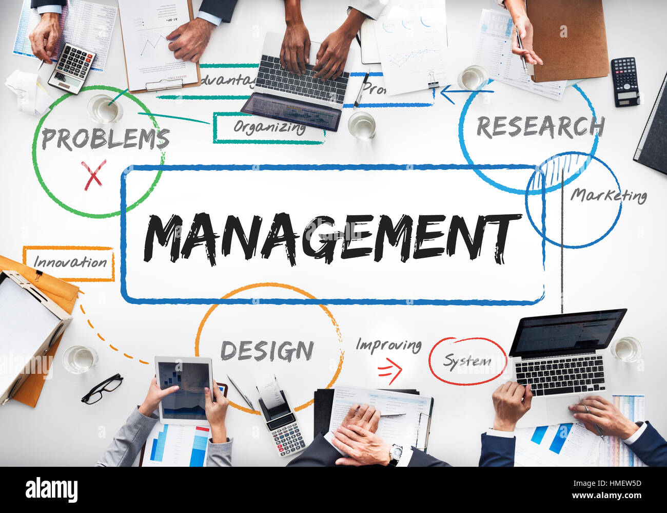 Business planning process diagram chart Stock Photo