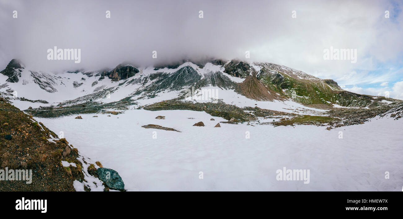 Mountain peaks covered with snow Stock Photo - Alamy