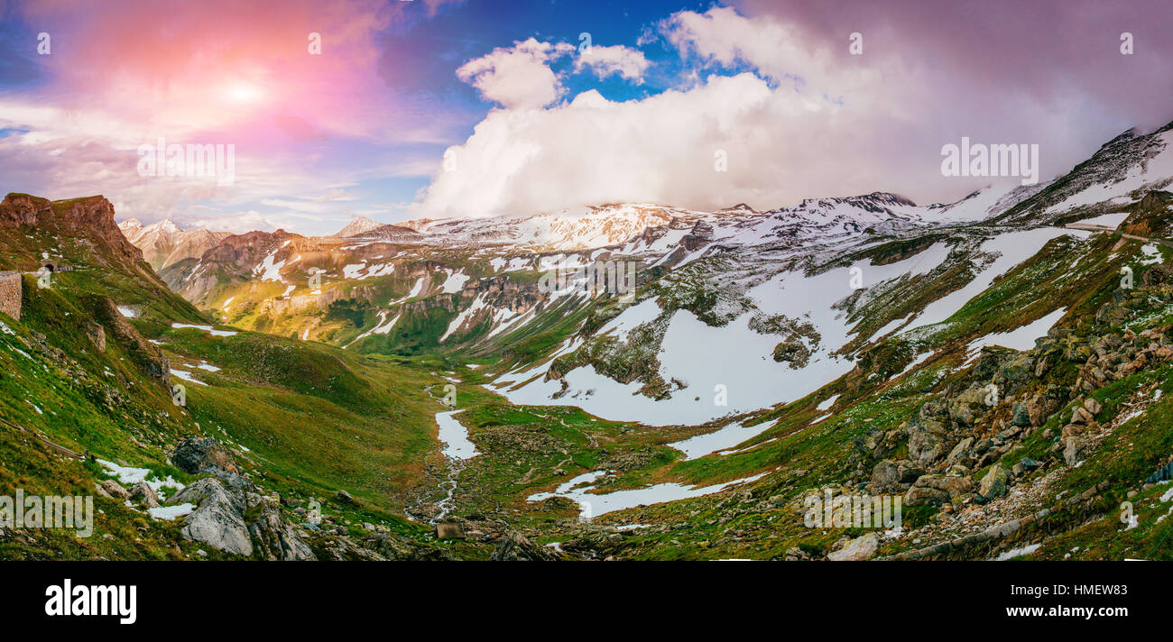 Mountain peaks covered with snow Stock Photo - Alamy