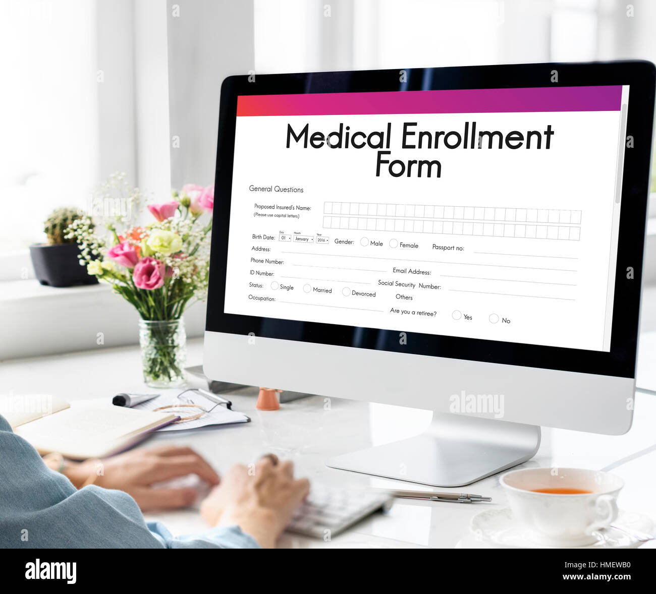 Medical Enrollment Form Document Medicare Concept Stock Photo