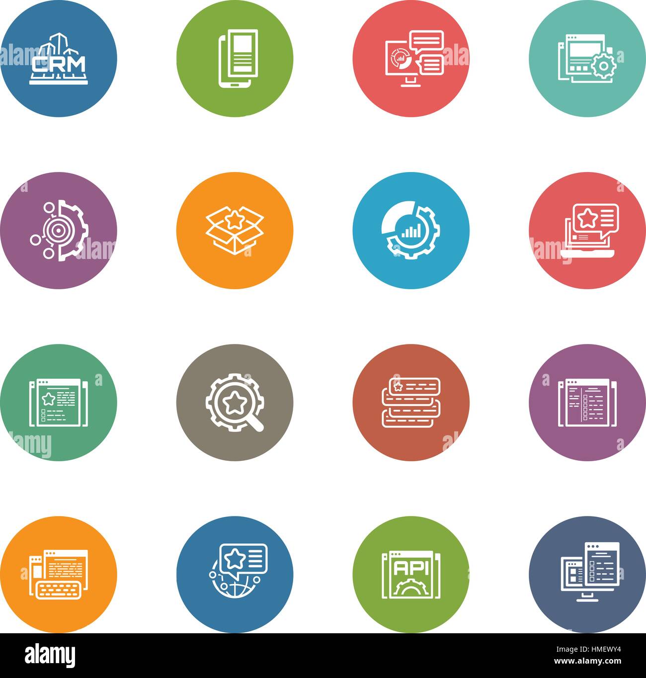 Set of Business and Marketing Flat icons Stock Vector Image & Art - Alamy