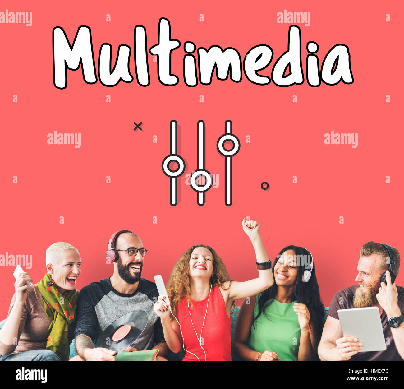 Multimedia Music Broadcast Technology Concept Stock Photo