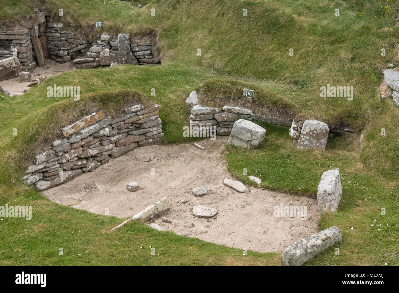 Selection of ruins at Skara Brae, Orkney, Scotland. Stock Photo