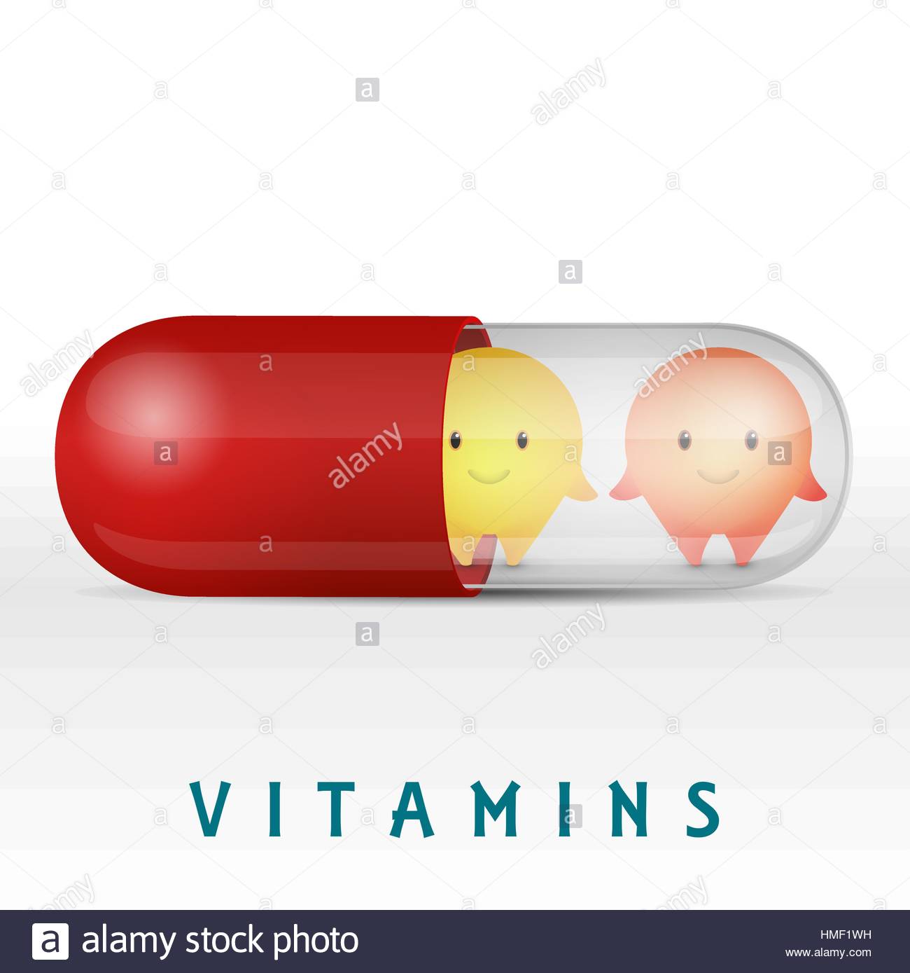 Cartoon Characters Vitamin Pills And Medicine Capsule Stock Vector Image Art Alamy