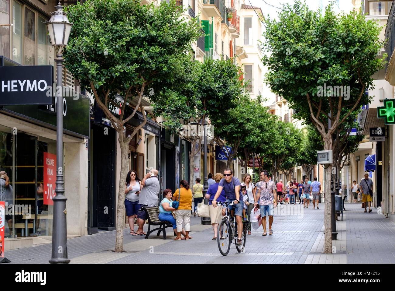 calle del Comercio, Inca, Majorca, Balearic Islands, Spain Stock Photo
