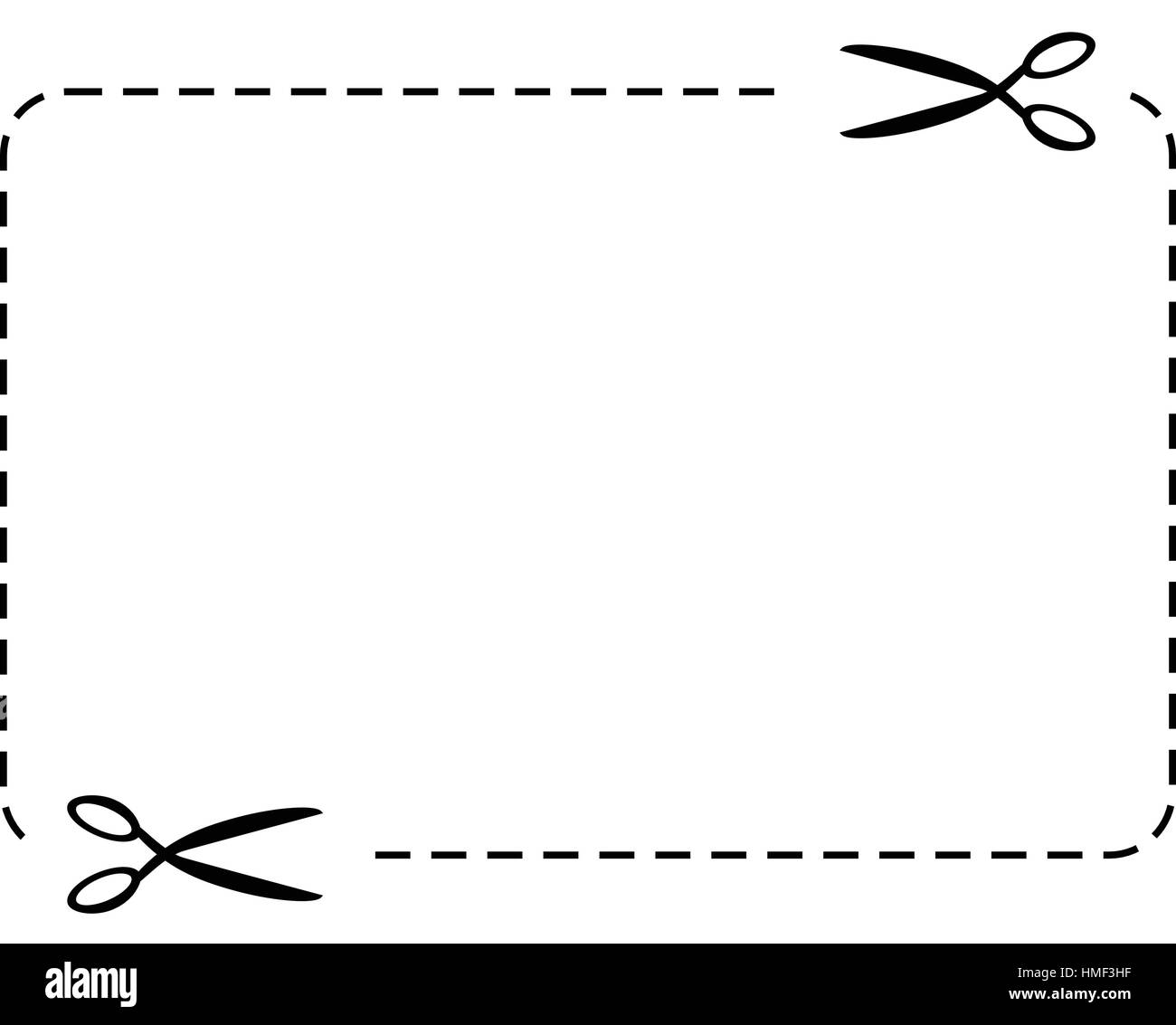 Sissors Paper Boder Empty paper with scissors Black and White Stock Photos & Images - Alamy