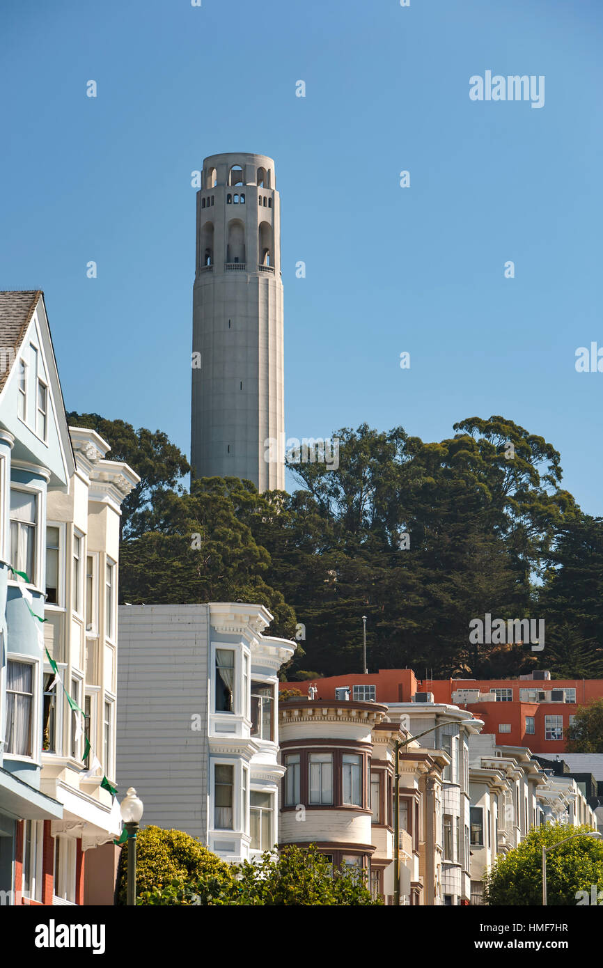 Coit Tower, San Francisco, California USA Stock Photo