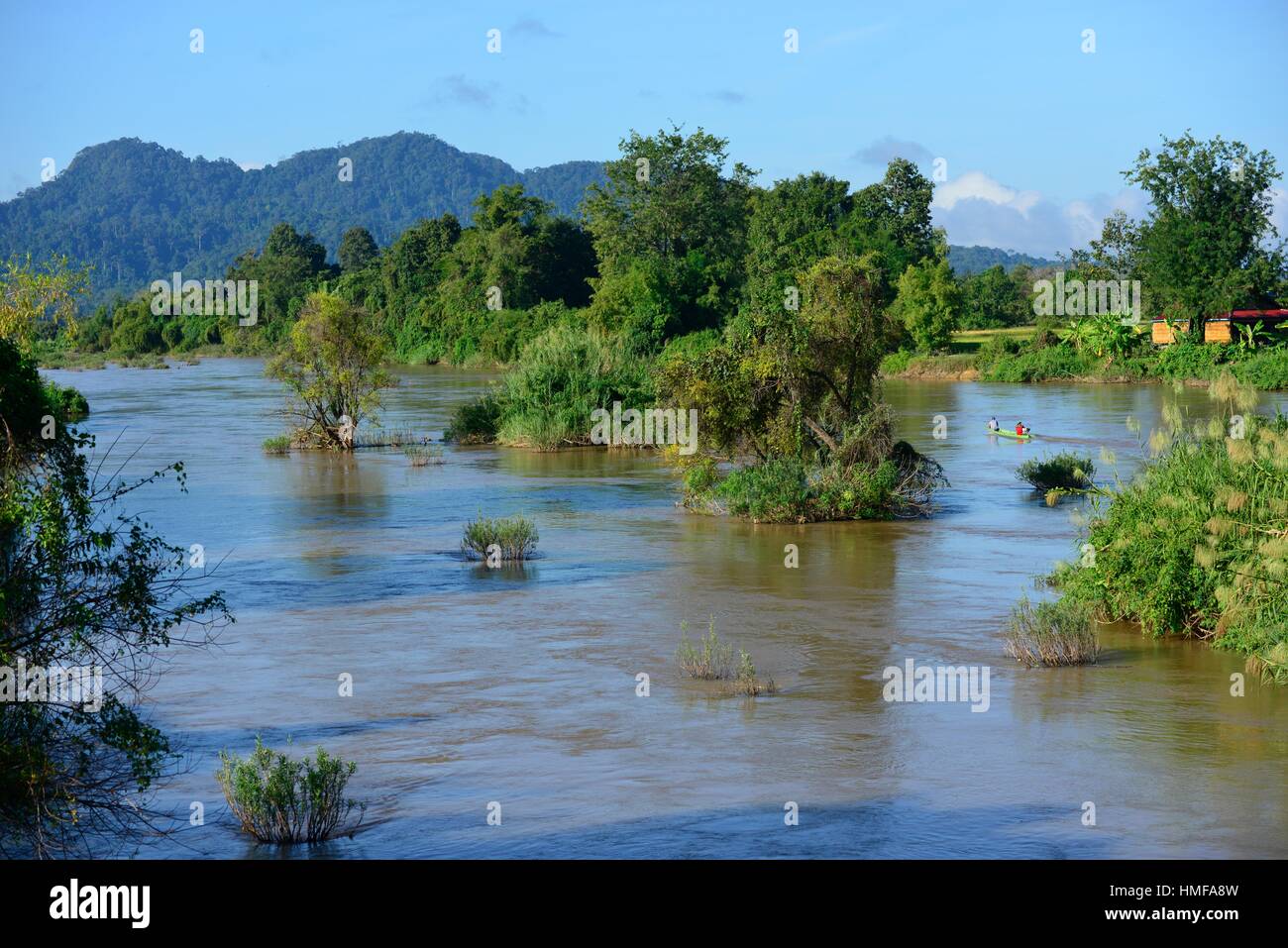 The Mekong river in Don Khone,South Laos, South East Asia. Stock Photo