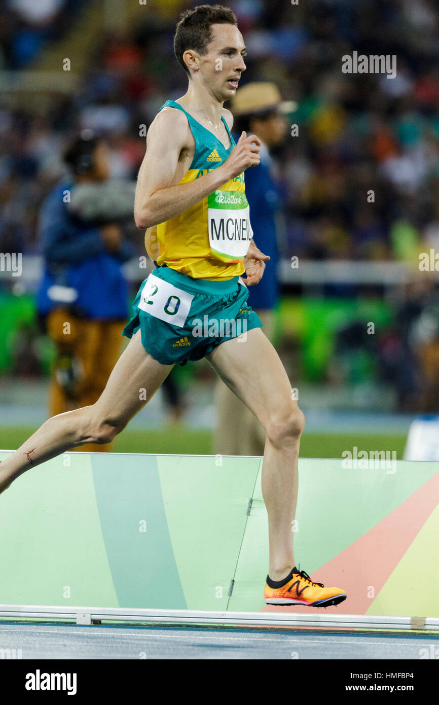 Rio de Janeiro, Brazil. 13 August 2016.  Athletics, David Mcneill (AUS) competing in the  Men's 10.000m final at the 2016 Olympic Summer Games. ©Paul Stock Photo