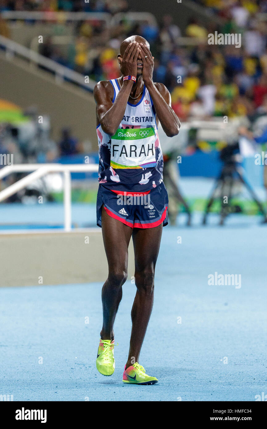 Rio De Janeiro Brazil 13 August 16 Mo Farah Gbr Wins The Gold Medal In The Men S 10 000m At The 16 Olympic Summer Games C Paul J Sutton Pcn Stock Photo Alamy