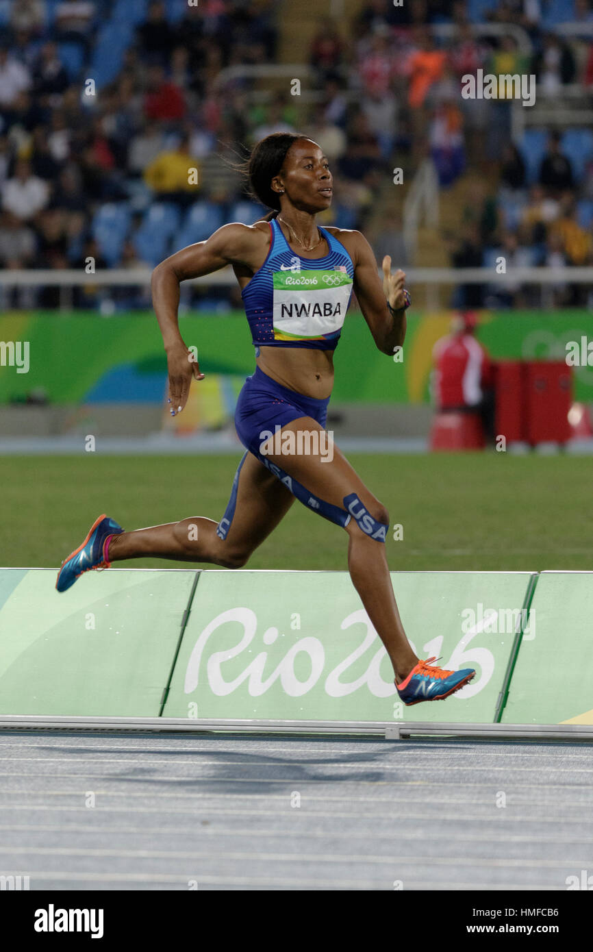 Rio de Janeiro, Brazil. 13 August 2016. Barbara Nwaba (USA) competing