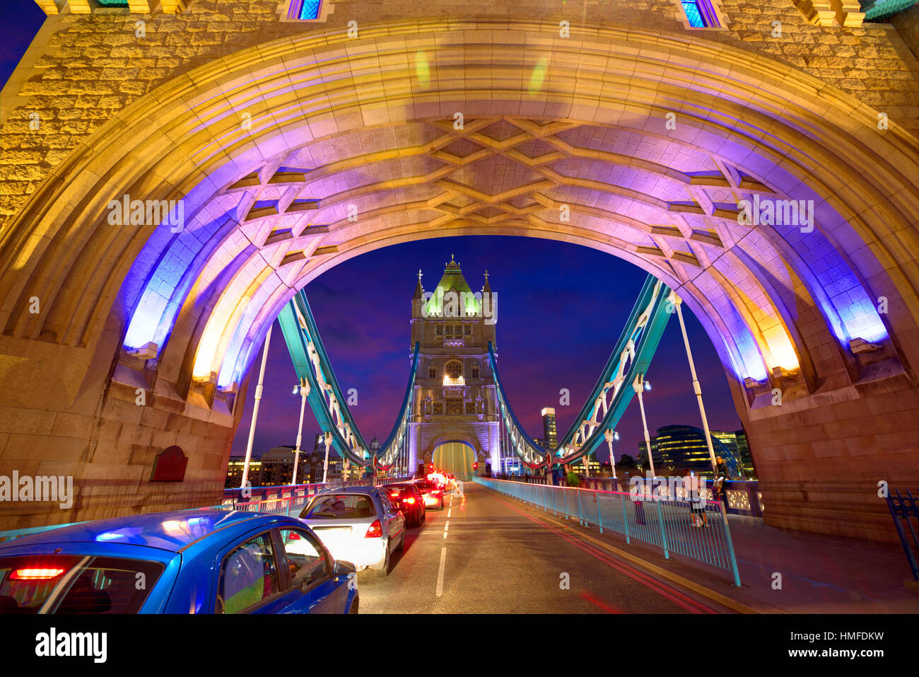 London Tower Bridge sunset on Thames river in England Stock Photo - Alamy