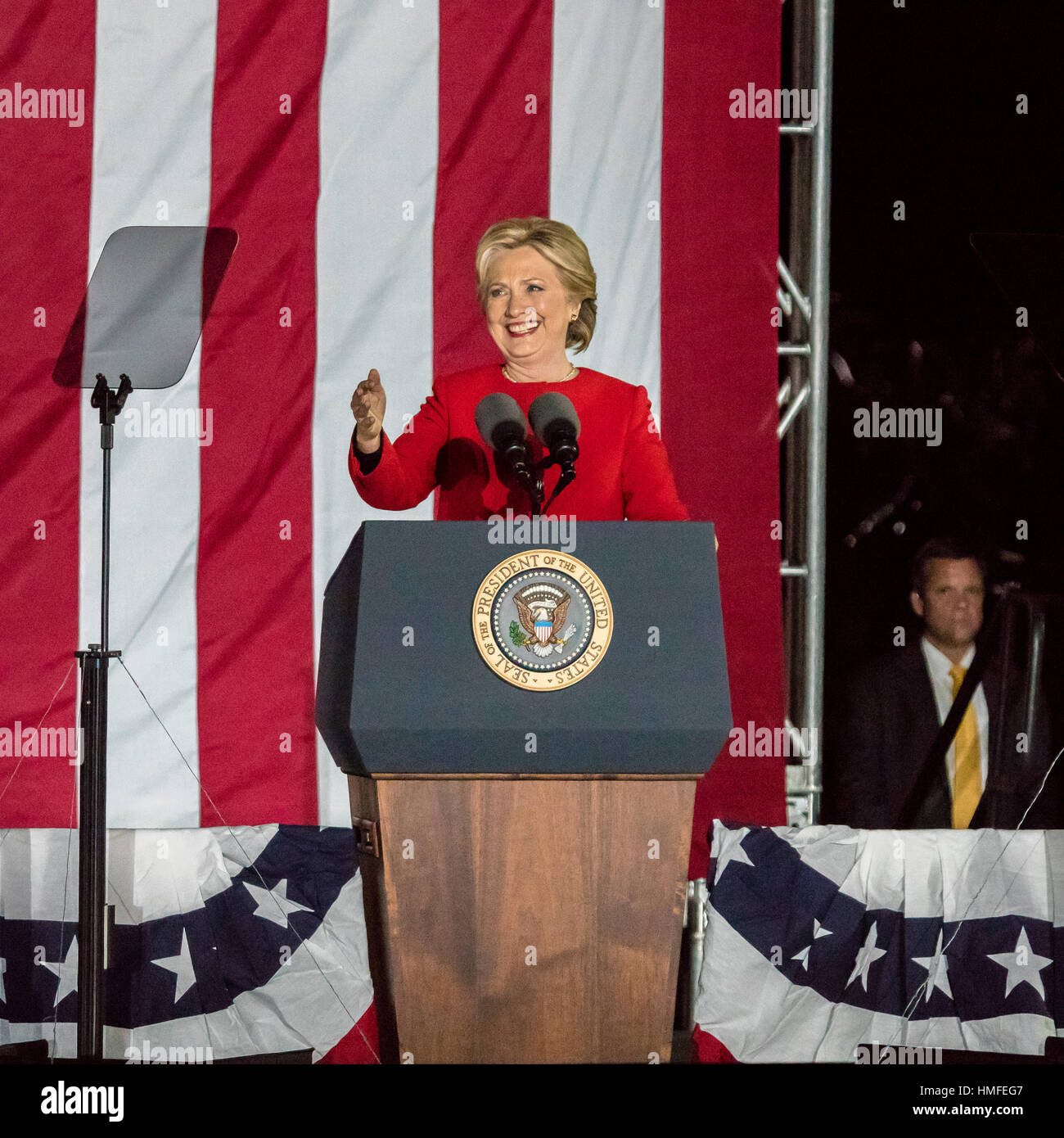 NOVEMBER 7, 2016, INDEPENDENCE HALL, PHIL., PA - Hillary Clinton Holds Election Eve Get Out The Vote Rally With Bruce Springsteen and Jon Bon Jovi , President and Michelle Obama and Bill and Chelsea Clinton. Stock Photo