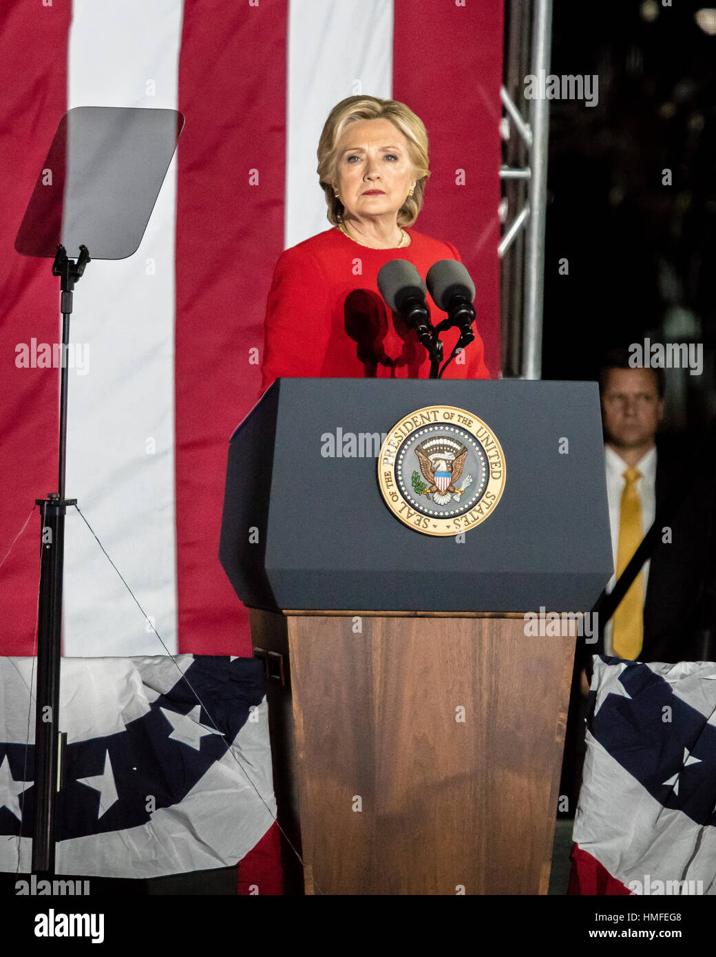 NOVEMBER 7, 2016, INDEPENDENCE HALL, PHIL., PA - Hillary Clinton Holds Election Eve Get Out The Vote Rally With Bruce Springsteen and Jon Bon Jovi , President and Michelle Obama and Bill and Chelsea Clinton. Stock Photo