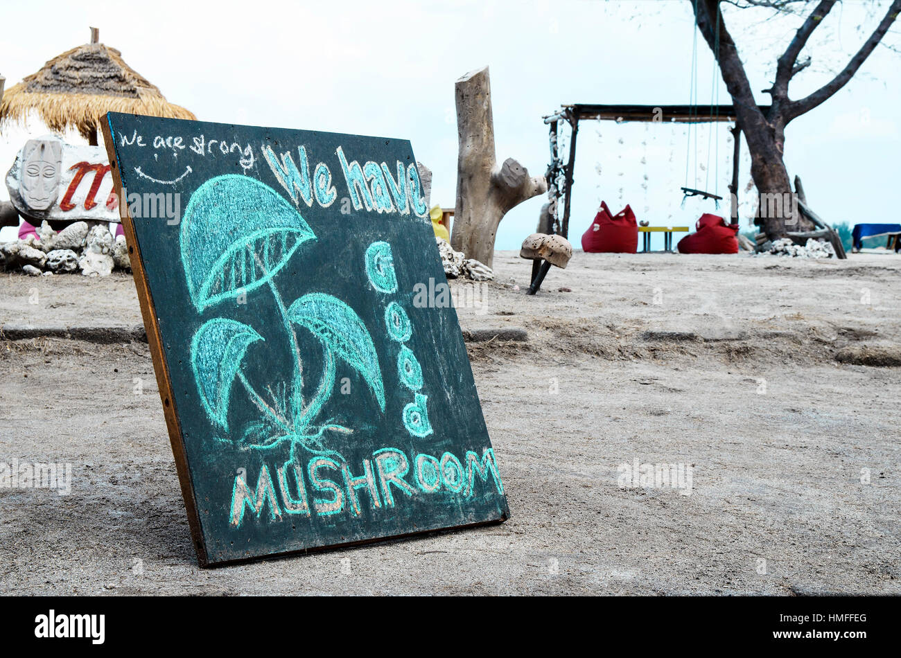 Tropical sandy beach in a sea. Gili Trawangan, Indonesia Stock Photo