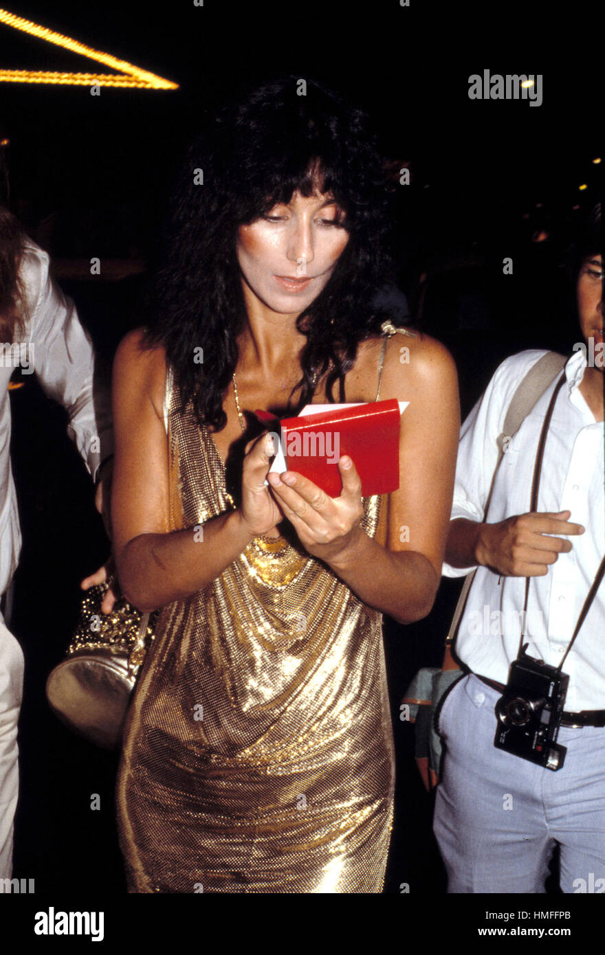 CHER Leaving Regine's Night Club New York City July 1981 Stock Photo